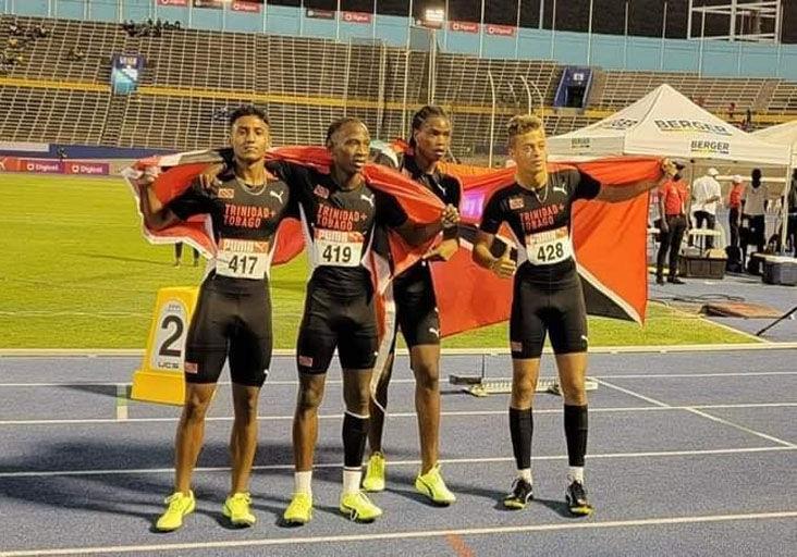 CARIFTA Games Kingston JAM : TTO U17 4X400m Silver: Jamario Russell, Khareem Solomon, Tyrell Springer, Dylan Woodruff
